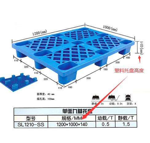 塑料托盤的標準高度